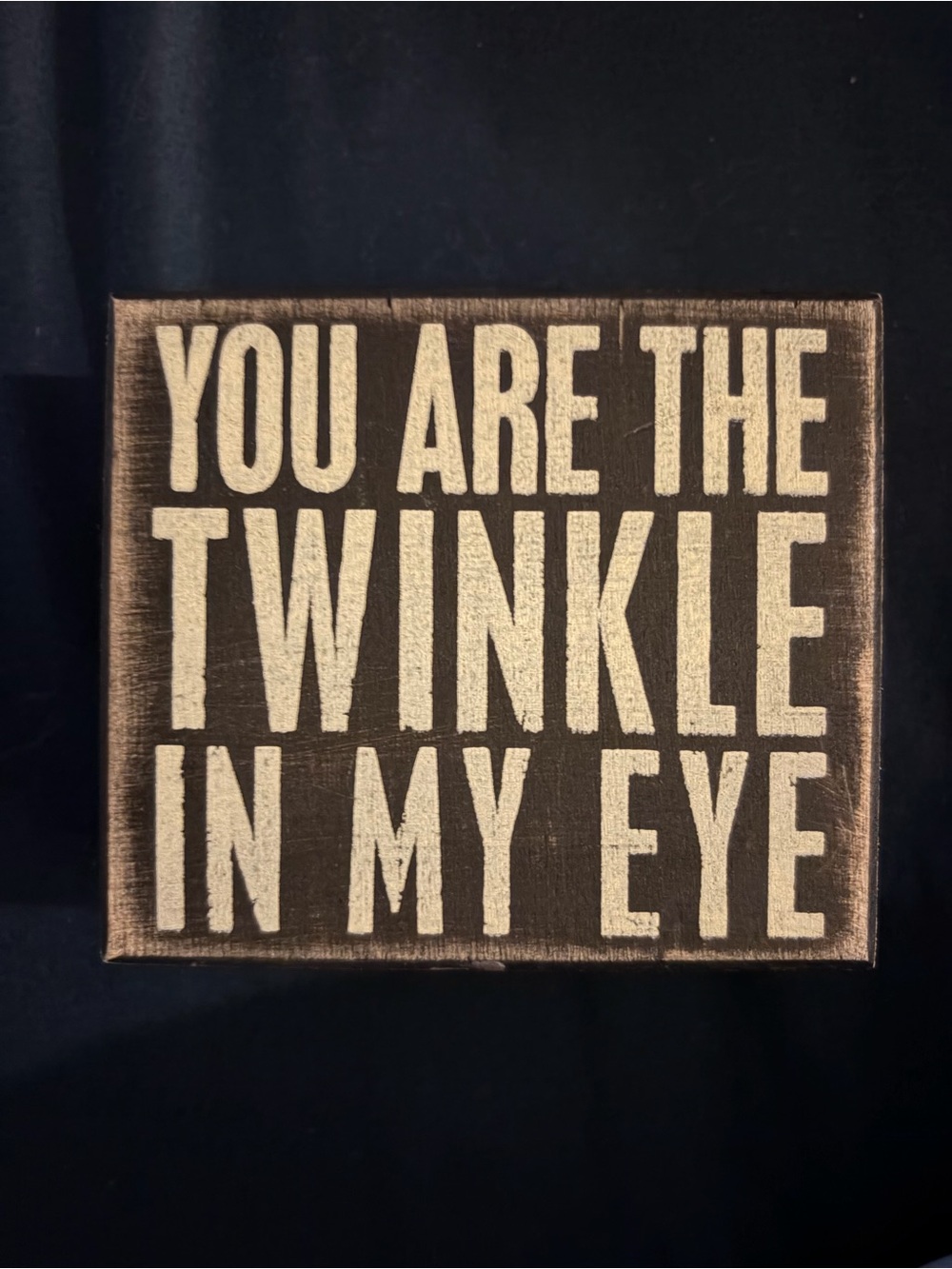 You Are The Twinkle In My Eye Block Sign - Brown & Cream